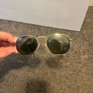 Ray-Ban Gold Hexagonal Sunglasses